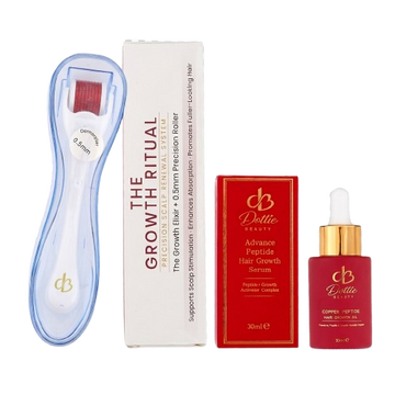 Dottie Beauty The Growth Ritual | Hair Growth Oil & Derma Roller Set | Peptide Scalp Serum for Thinning Hair | Vegan & Cruelty Free
