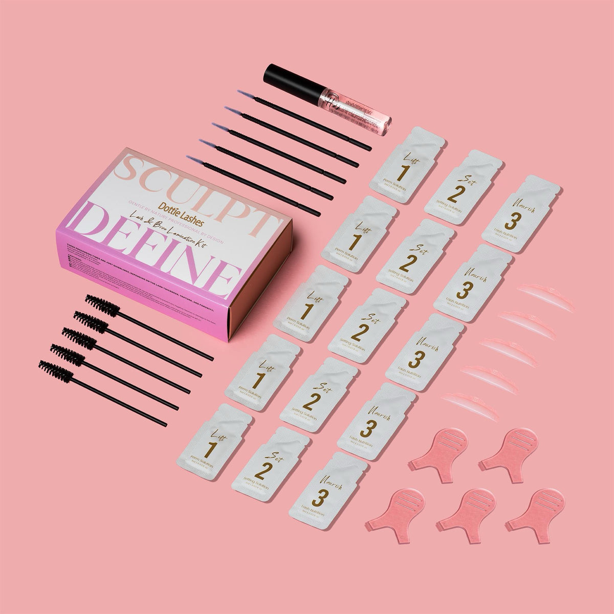Dottie Lashes Lash & Brow Lamination Kit | DIY Lash Lift & Brow Lamination | 5 Applications | Lasts 6–8 Weeks | Cruelty Free