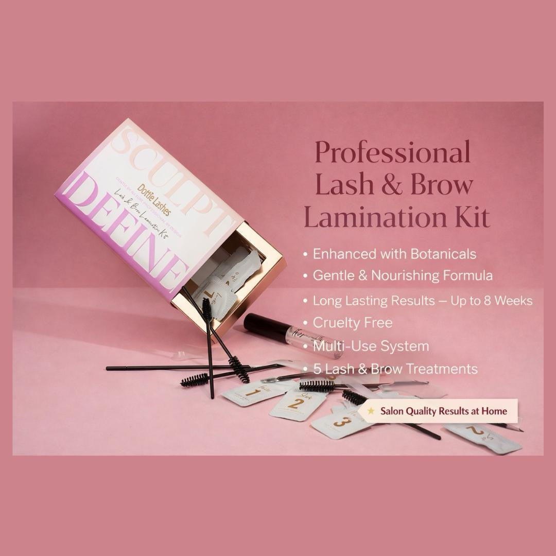 Dottie Lashes Lash & Brow Lamination Kit | DIY Lash Lift & Brow Lamination | 5 Applications | Lasts 6–8 Weeks | Cruelty Free